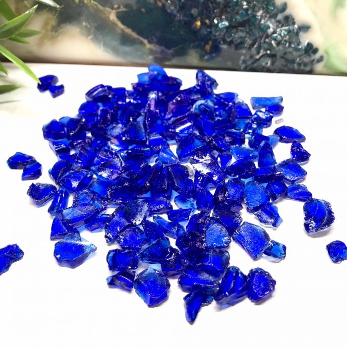 Склянна крихти "Сапфір" розмір 5-8мм та 3-5мм упаковка 200грам