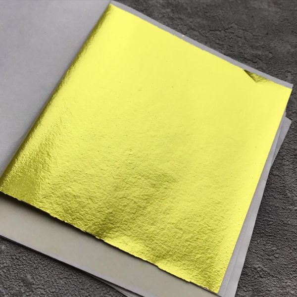 Поталь в аркушах лимонне золото 10шт 9*9см