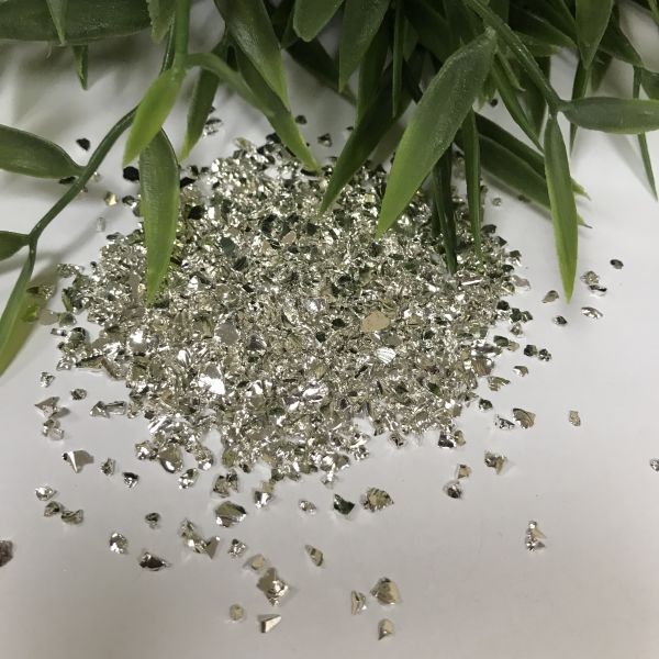 Скляна крихта металізована срібна 1-2мм упаковка 50грам