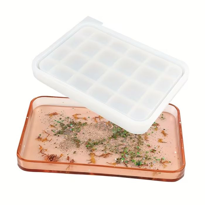 Молд підставка з бортиком 26×18×2,5 см силіконова форма для епоксидної смоли або гіпсу декоративний піднос