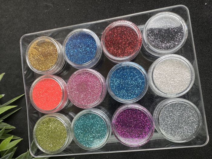 Набір дрібних глітерів 12 шт по 3 г блискітки для епоксидної смоли гіпсу свічок декору