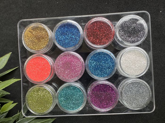 Набір дрібних глітерів 12 шт по 3 г блискітки для епоксидної смоли гіпсу свічок декору